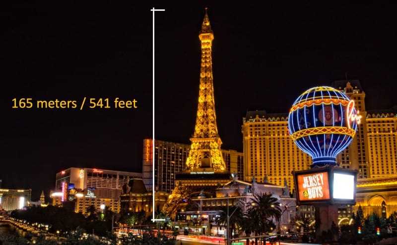 Wie hoch ist der Eiffelturm in Las Vegas?