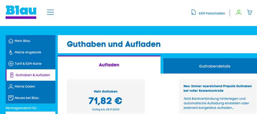 Schritt-für-Schritt-Anleitung zum Aufladen der Prepaid Karte