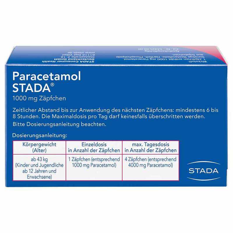 Wie lange darf man Paracetamol Zäpfchen geben?
