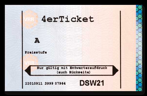 Gültigkeitsdauer von VRR 4er Tickets