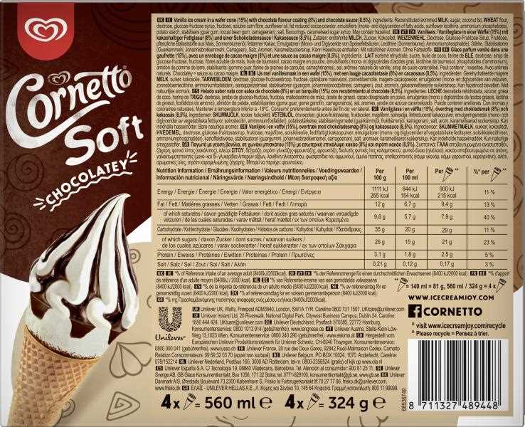 Wie viele Kalorien hat ein Cornetto Eis?