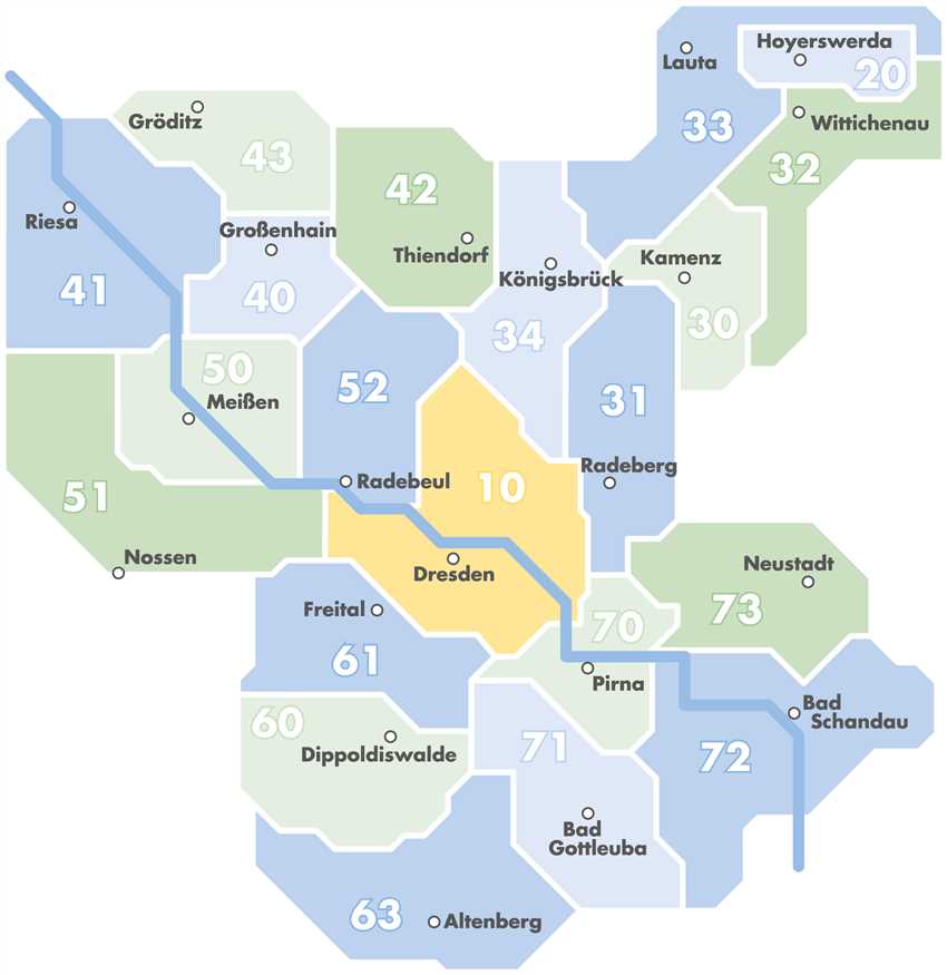 Wie viele Tarifzonen gibt es zwischen Dresden und Meißen?